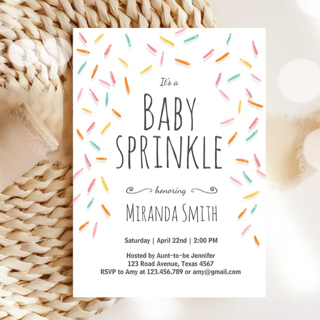 Baby Sprinkle Gender Neutral Sprinkles Confetti Inbjudningar (Skapare uppladdad)