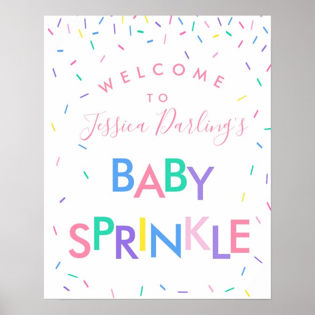 Baby Sprinkle Gender Neutral Välkommen Poster (Framsidan)