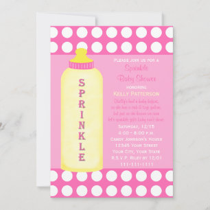 Baby Sprinkle Inbjudan Flaskor Baby Flickor Shower