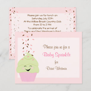 Baby Sprinkle-inbjudan i Rosa Inbjudningar