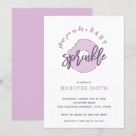 Baby Sprinkle-inbjudan Lavender Doughnut Inbjudningar