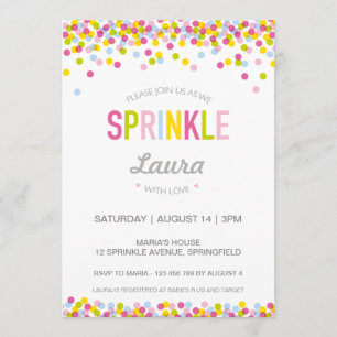 Baby Sprinkle-inbjudan, Ljusa färger Inbjudningar