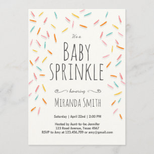 Baby Sprinkle-inbjudan Sprinkles Confetti Inbjudningar