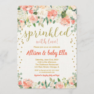 Baby sprinkle-inbjudan till flicka sprinkled kärle inbjudningar