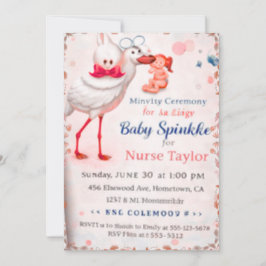 Baby Sprinkle Inbjudan till sjuksköterska Mamma, S