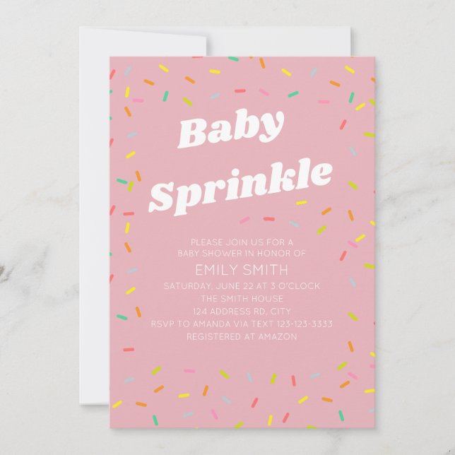 Baby Sprinkle Inbjudningar (Framsida)