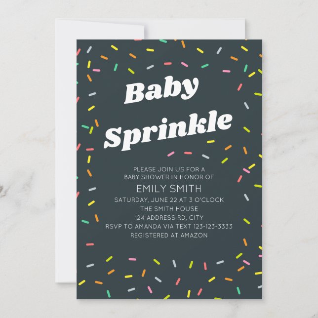 Baby Sprinkle Inbjudningar (Framsida)