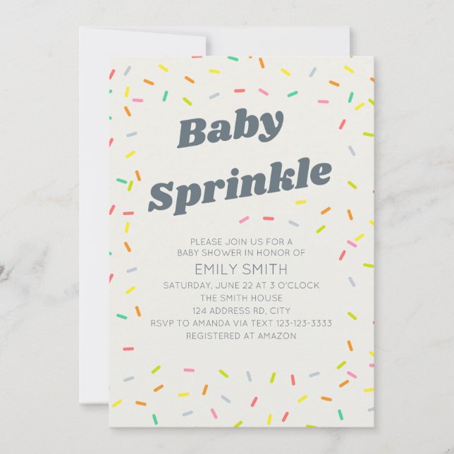 Baby sprinkle inbjudningar (Framsida)