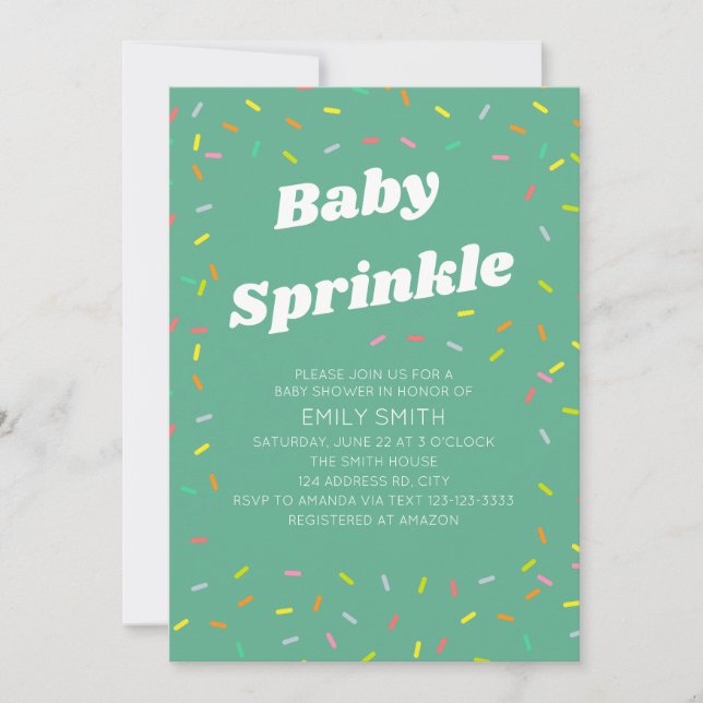 Baby sprinkle inbjudningar (Framsida)
