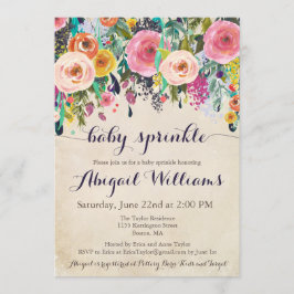 Baby Sprinkle-inbjudningar för färgfull Blommigt, Inbjudningar