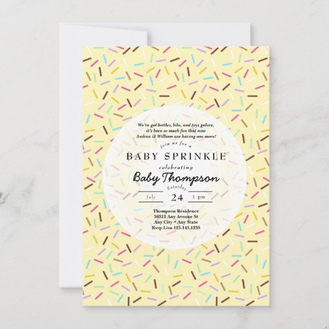 Baby Sprinkle-inbjudningar Inbjudningar (Framsida)