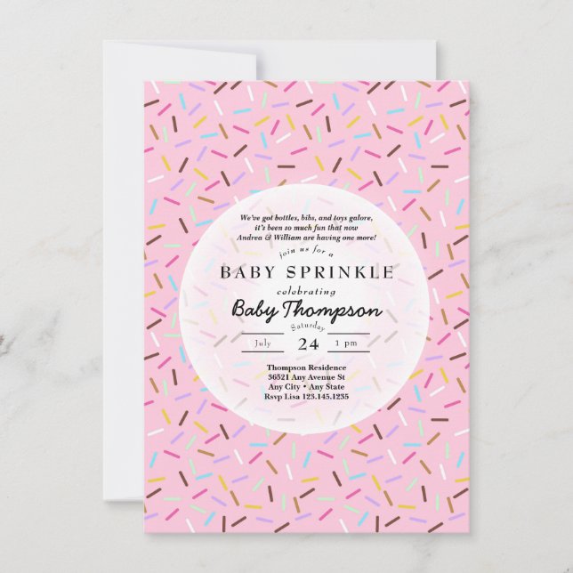 Baby Sprinkle-inbjudningar Inbjudningar (Framsida)