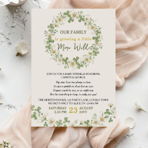 Baby Sprinkle Lite Mer Vild Floral Vildblomma Inbjudningar