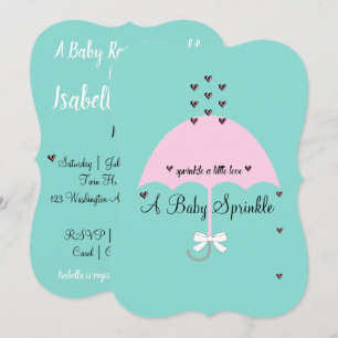 Baby Sprinkle Little Kärlek Shower Baby Reveal Par Inbjudningar