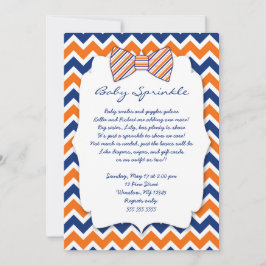 Baby Sprinkle navy orange Bow dusch babydusch Inbjudningar
