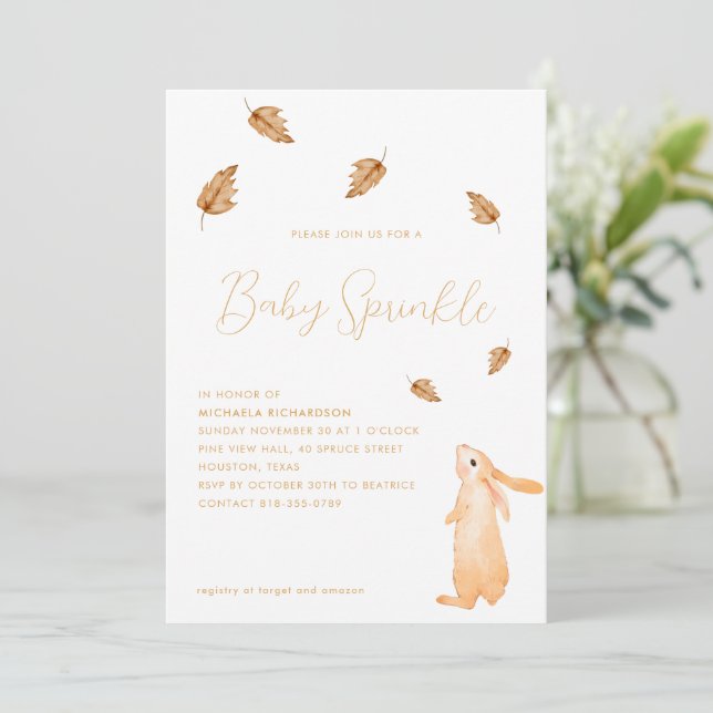 BABY SPRINKLE ÖUTUMN MODERN MINIMAL BABY SHOWER | INBJUDNINGAR (Stående Fram)