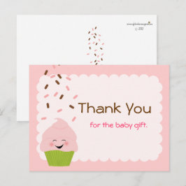 Baby Sprinkle Party Tack i Rosa Vykort