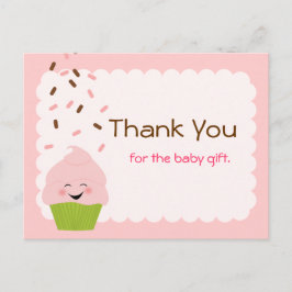 Baby Sprinkle Party Tack i Rosa Vykort