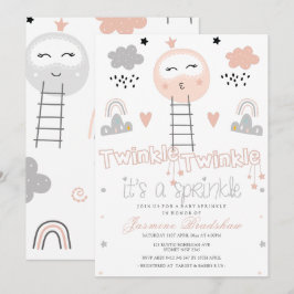 Baby Sprinkle Pathway till Måne Rosa Inbjudningar