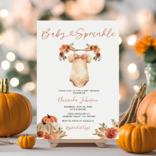 Baby Sprinkle Pumpkin Barnkläders Baby Shower Inbjudningar
