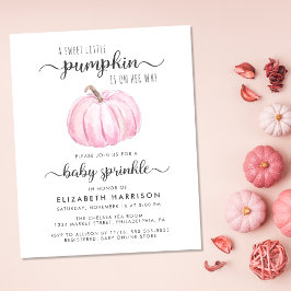 Baby Sprinkle Pumpkin Rosa Watercolor-inbjudan