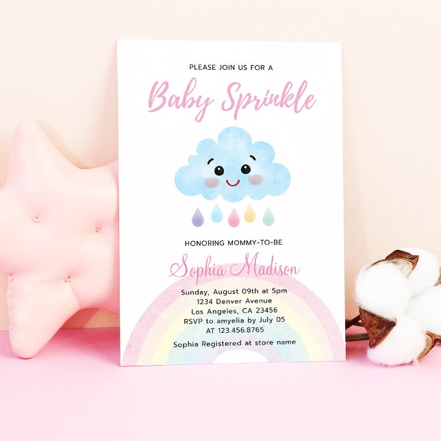 Baby Sprinkle Rainbow Rain Baby Shower Inbjudningar (Skapare uppladdad)