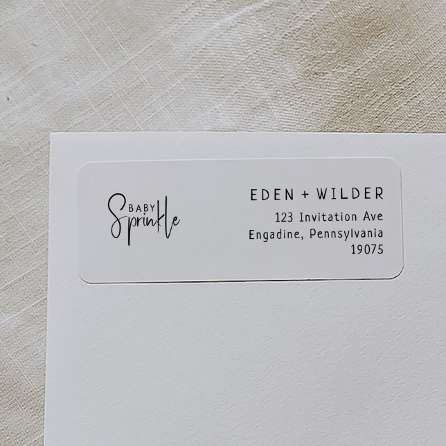 Baby Sprinkle-Returadress med enkel modern Neutral Returadress Etikett (Skapare uppladdad)