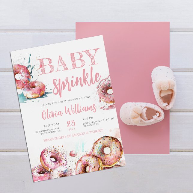 Baby Sprinkle Rosa Donut Girl Baby Shower Inbjudningar (Skapare uppladdad)
