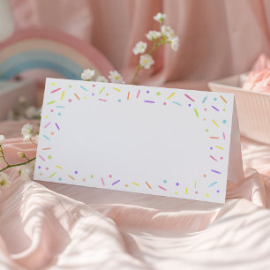 Baby Sprinkle Rosa Guld Regnbåge Platskort Kort