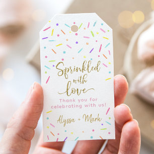 Baby Sprinkle Rosa Guld Tack Presentetikett