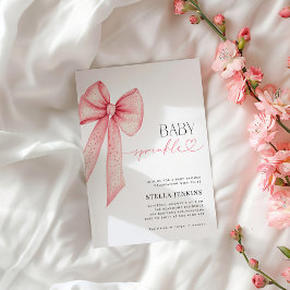 Baby Sprinkle Rosa Slöja Barnkal Invitation Inbjudningar