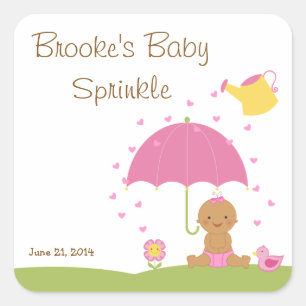 Baby Sprinkle Shower Fördelningsmärke Fyrkantigt Klistermärke