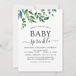 Baby Sprinkle Shower Greenery Botanical Inbjudningar