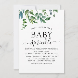 Baby Sprinkle Shower Greenery Botanical Inbjudningar