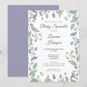 Baby Sprinkle / Shower i lantlig grönska Inbjudningar