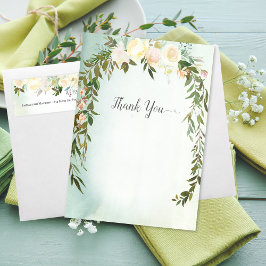 Baby Sprinkle Shower Tack Grönt Vit ros Kort