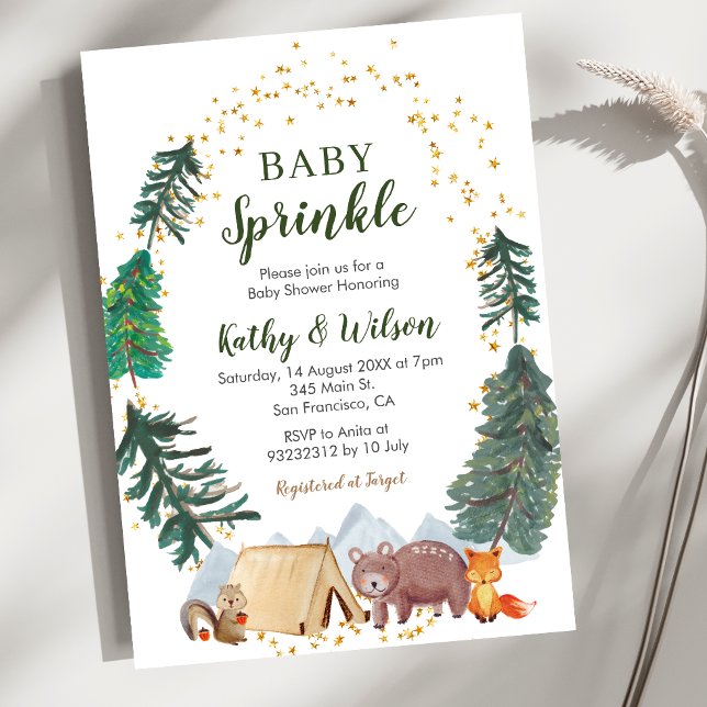 Baby Sprinkle Skogs Djur Inbjudan (Skapare uppladdad)