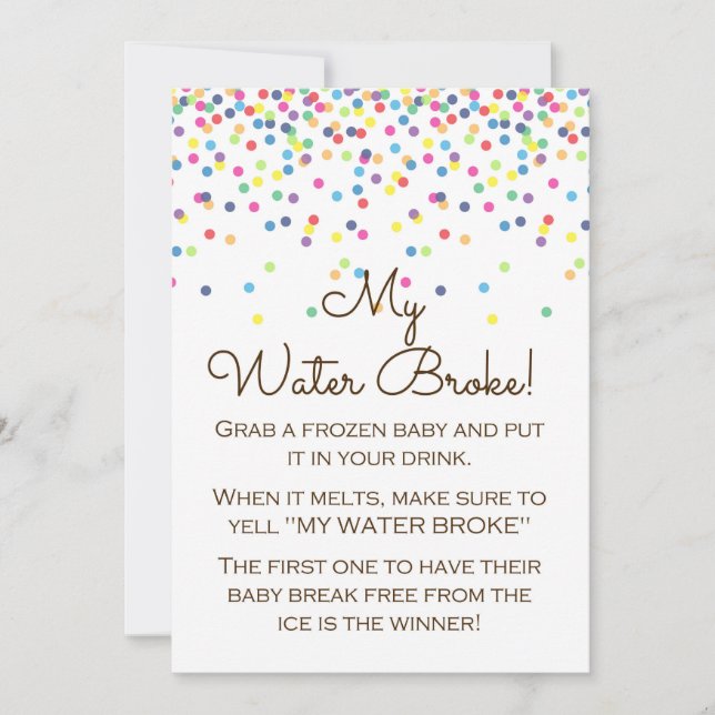 Baby Sprinkled Baby Shower Game Sign Storlek 5x7" Inbjudningar (Framsida)