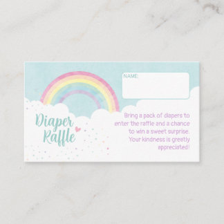 Baby Sprinkles Pastel Rainbow Diaper Raffle Card Tilläggskort