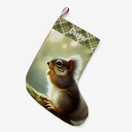 Baby Squirrel Wildlife Porträtt Personlig Liten Julstrumpa