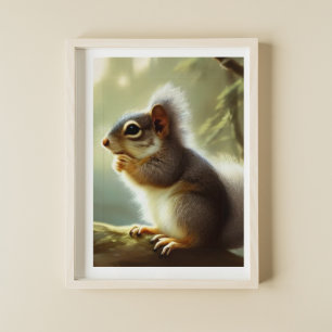 Baby Squirrel Wildlife Porträtt Poster