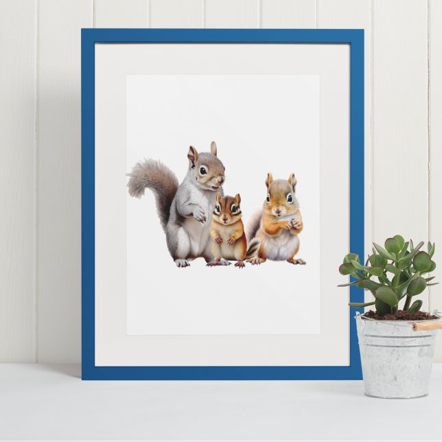 Baby Squirrels and Chipmunk Nursery Poster (Skapare uppladdad)