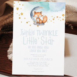 Baby Star Woodland Fox Baby Shower Inbjudningar