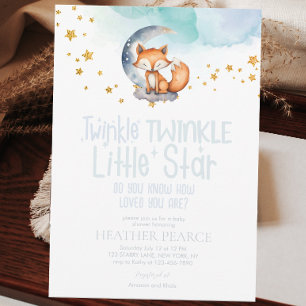 Baby Star Woodland Fox Baby Shower Inbjudningar