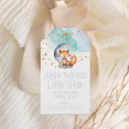 Baby Star Woodland Fox Baby Shower Presentetikett