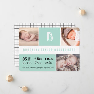 Baby Statistik Broderad Grön Färgbalanserad Foto F Meddelande
