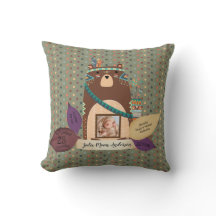 Baby Stats milstolpar Pillow - trädjur