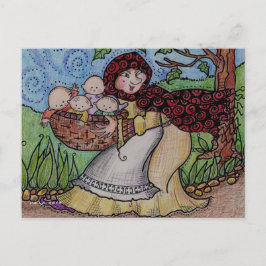 Baby Stealing Crone Ukrainukrainsk folkart Vykort