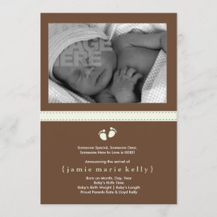 Baby Steps Birth Notice - Mint Meddelande