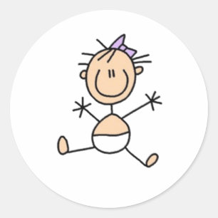 Baby Stick figur Runt Klistermärke